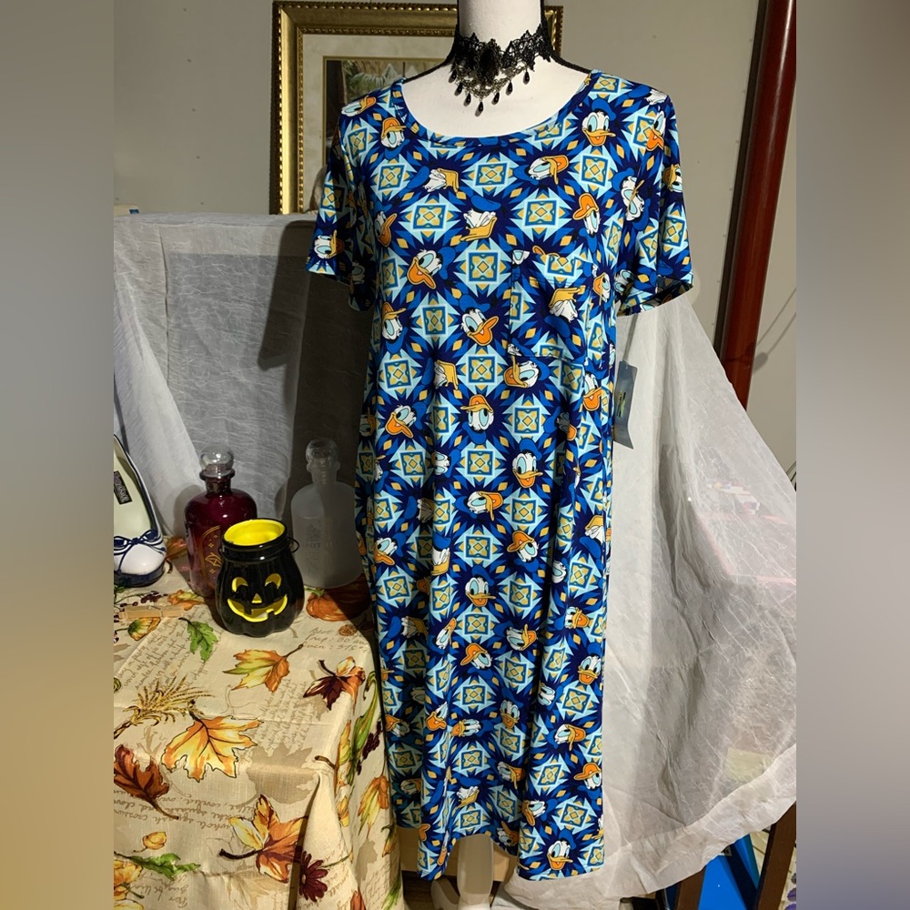 Lularoe Carly Disney Donald Duck Dress